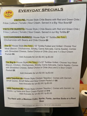 Menu photo 1 ABQ Burrito Albuquerque, NM
