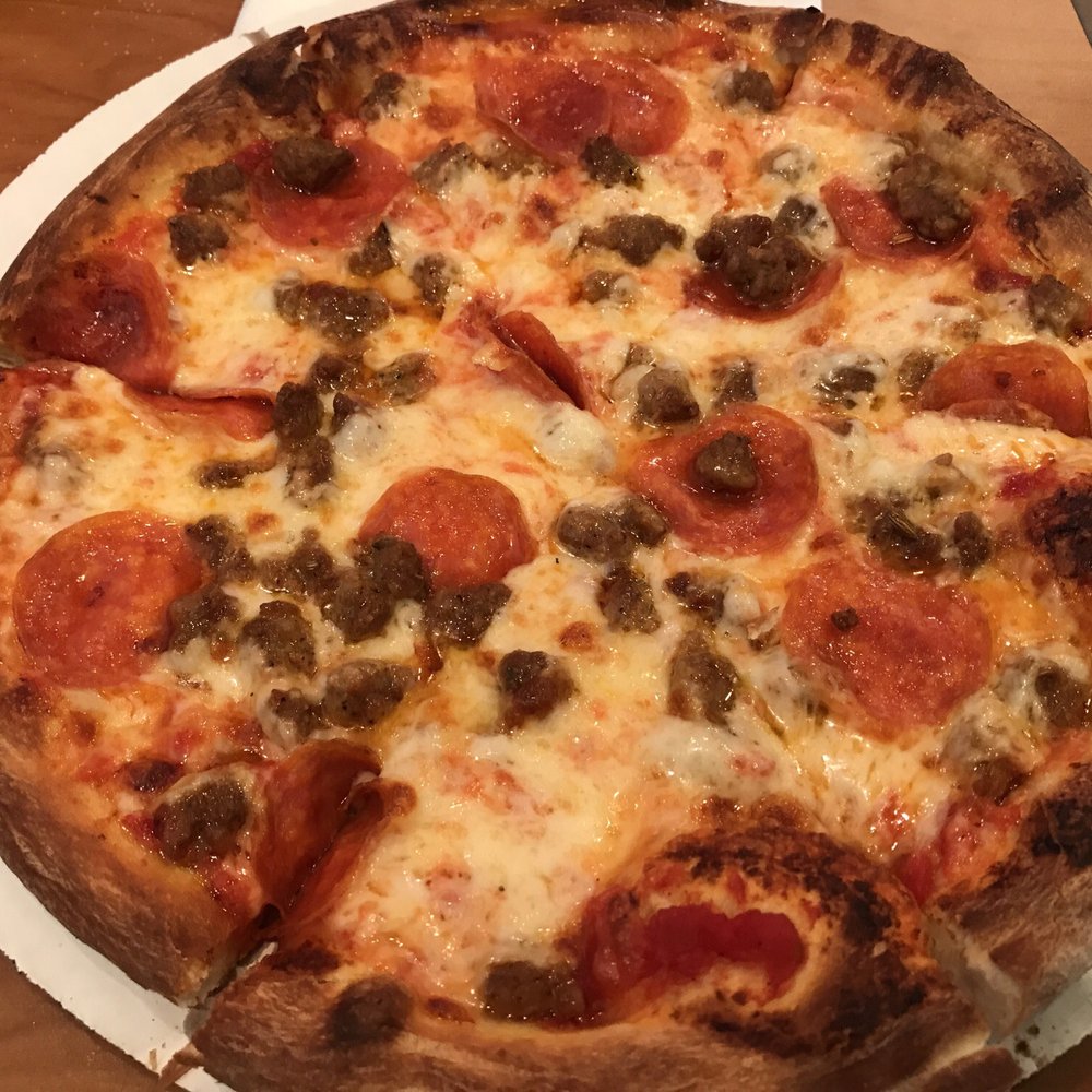 BRK Pizza - Medium pie 11" - Pepperoni, Sausage and Extra Cheese..VG! - Pizza Near Me - Naples, Florida BRK Pizza - Medium pie 11" - Pepperoni, Sausage and Extra Cheese..VG! - Pizza Near Me - Naples, Florida