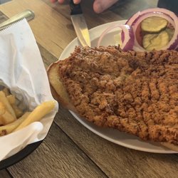 Catfish Charlie's At The Sni Landing - Fried Pork Tenderloin, added a side of fries.