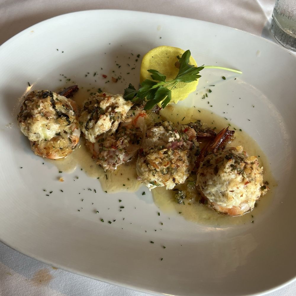 Eddie V's Prime Seafood - Crab Two Crab-Stuffed Jumbo Gulf Shrimp - Seafood Near Me - La Jolla, California Eddie V's Prime Seafood - Crab Two Crab-Stuffed Jumbo Gulf Shrimp - Seafood Near Me - La Jolla, California