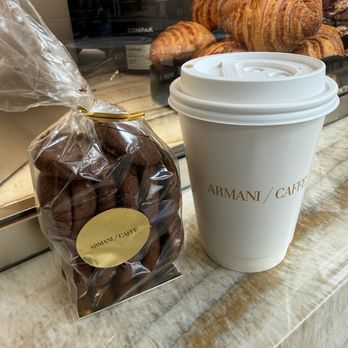 Armani Cafe - Mini cookie bites and chai latte - Cafes Near Me - Costa Mesa, California