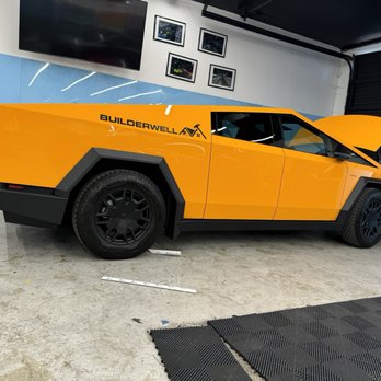 Toyz Detail Studio - Cybertruck McLaren Orange ppf with builderwell logo - Auto Detailing Near Me - Irvine, California Toyz Detail Studio - Cybertruck McLaren Orange ppf with builderwell logo - Auto Detailing Near Me - Irvine, California