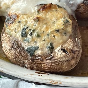 Crabby's Dockside - Crab stuffed mushrooms. The stuffing is crab, spinach and cheese, too. - Seafood Near Me - Clearwater Beach, Florida