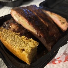 Half rack of ribs plate with cornbread and fries (not pictured) Half rack of ribs plate with cornbread and fries (not pictured)