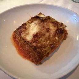 12(!)-layer lasagna. The picture does not do it justice! They apparently use Parmesan and not riccota, which made it taste so delicious.