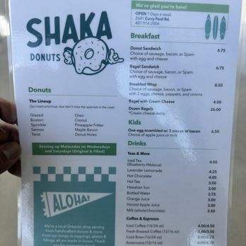 Shaka Donuts - Menu - Donuts Near Me - Orlando, Florida