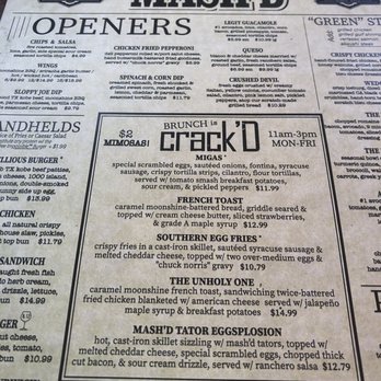 Mash'D - Menu - New American Near Me - San Antonio, Texas Mash'D - Menu - New American Near Me - San Antonio, Texas