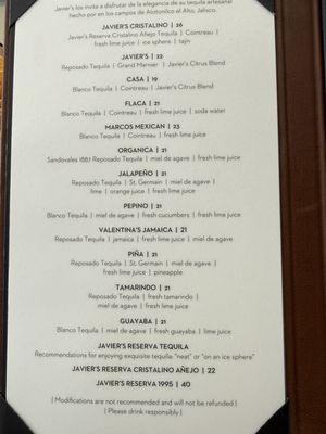Menu photo 2 Javier's Newport Coast, CA