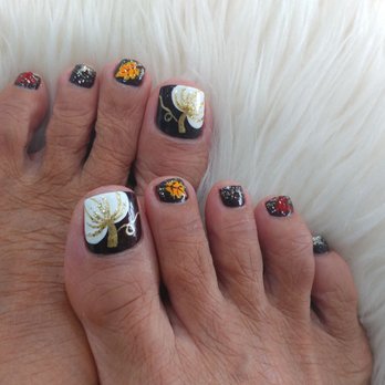 Unique Nails & Spa - Fall pedicure - Nail Salons Near Me - Orange, California