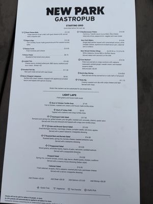 Menu photo 1 New Park Gastropub South Haven, MI Menu photo 1 New Park Gastropub South Haven, MI