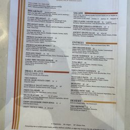 Food menu. Drinks are on the other side. Food menu. Drinks are on the other side.