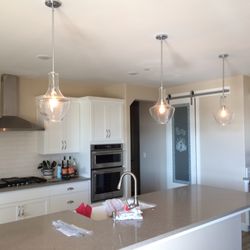 Elect Electric - New pendant lights installed by Elect Electric in Templeton.