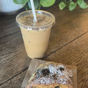 Lever Coffee - Lavender vanilla latte with oat and blueberry scone (so good!) - Coffee & Tea Near Me - Alamo, California