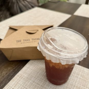 The Thai Thing - Iced lychee black tea - excellent packaging - Thai Near Me - Los Angeles, California