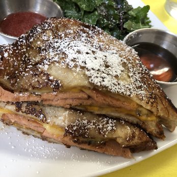 The Wild Chive - Monte Cristo. French toast bread with strawberry jam and maple syrup. - Vegan Near Me - Long Beach, California