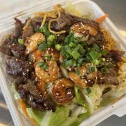 Quickway Japanese Hibachi - Beef and shrimp with noodles