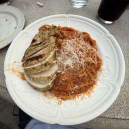 Bucatini all'Amatriciana with chicken Bucatini all'Amatriciana with chicken