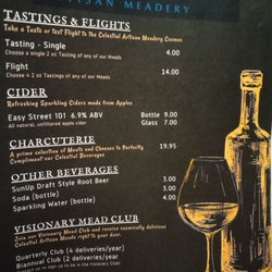 Celestial Artisan Meadery - Menu.