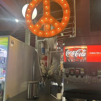 Fuddruckers - Soda fountain and cool peace sign, sign. - Burgers Near Me - Hummelstown, Pennsylvania
