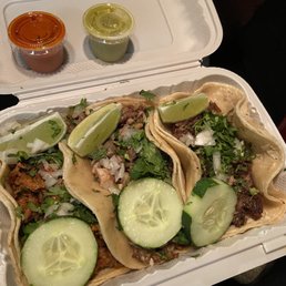 Chorizo Taco, Carnitas Taco, Bistec Taco