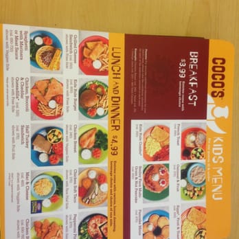 Coco's Bakery Restaurant - New kids menu (top half) - American Near Me - Rancho Cucamonga, California