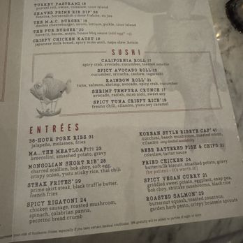 Culinary Dropout - Menu - New American Near Me - Franklin, Tennessee
