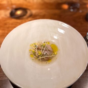 Frantzén - crudo, hamachi. "barigoule", heart of palm & coriander - Scandinavian Near Me - Stockholm, Alberta