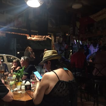 Manne's Biergarten - Entrance and front of restaurant view from my table! Bar to the right. Tequila tower on the table to the left. Salud! - German Near Me - Playa del Carmen, ROO