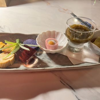 Umaya LA - Squash, palette cleanser jelly, shot of refresher, mmm - Japanese Near Me - Los Angeles, California