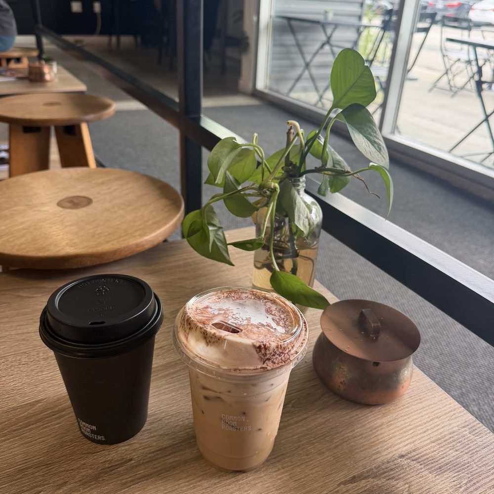 Iced guava latte w/ cold foam & hot vanilla matcha latte Iced guava latte w/ cold foam & hot vanilla matcha latte