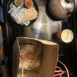 Dos Coyotes Border Cafe - Yukatan salad and Yolo burrito missing chips and missing tortilla