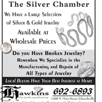 Hawkins Jewelry - We have a large selection of silver Jewelry, we also do custom order work, Repair, and Restoration work on Silver, We are silversmiths - Jewelry Near Me - Edwardsville, Illinois Hawkins Jewelry - We have a large selection of silver Jewelry, we also do custom order work, Repair, and Restoration work on Silver, We are silversmiths - Jewelry Near Me - Edwardsville, Illinois