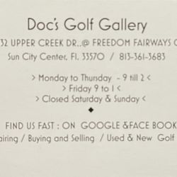 Doc's Golf Gallery - Biz card rear
