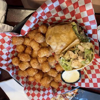 Blue Sky Cafe and Bar - Buffalo chicken wrap with tots. - American Near Me - O'Fallon, Missouri