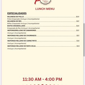 Prime Grill 1302 - Lunch Menu - Steakhouses Near Me - San Juan, Puerto Rico