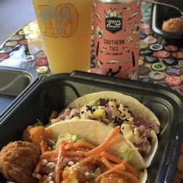 Taco combo with a brew (sold from different location) Taco combo with a brew (sold from different location)