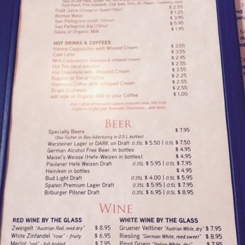 Cafe Old Vienna - Lunch Menu (Beer!) - German Near Me - Myrtle Beach, South Carolina