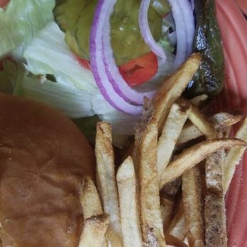Lindy's Diner - Green Chili Cheese burger with hand cut fries! - Diners Near Me - Albuquerque, New Mexico