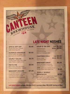 Menu photo 6 Canteen Brewhouse Albuquerque, NM