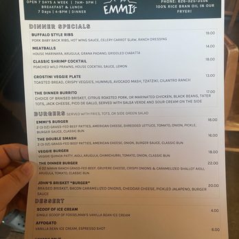 EMMI's - Dinner specials menu as of April 2024 - Sandwiches Near Me - Sierra Madre, California EMMI's - Dinner specials menu as of April 2024 - Sandwiches Near Me - Sierra Madre, California