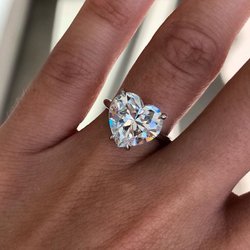 Izakov Fine Jewelry - Heart Shaped diamond claw prong set in 18K white gold solitaire ring