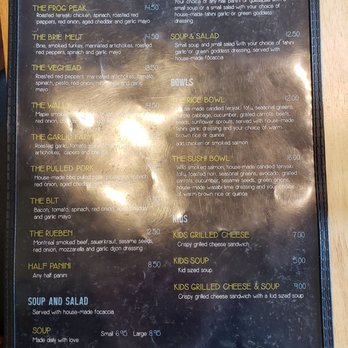 Frog Peak Cafe - Menu side 2 - Cafes Near Me - Crescent Valley, British Columbia