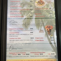 Mariscos Morales - Menu