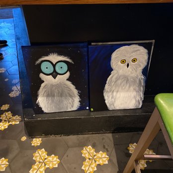 Muse Paintbar - our owls - Paint & Sip Near Me - Fairfax, Virginia