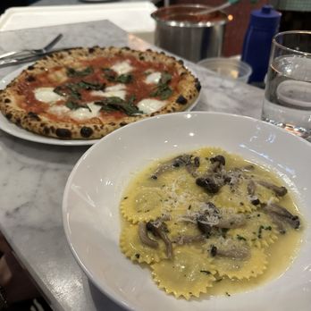 Bar Dough - Margarita pizza & Mushroom Ravioli - Italian Near Me - Denver, Colorado