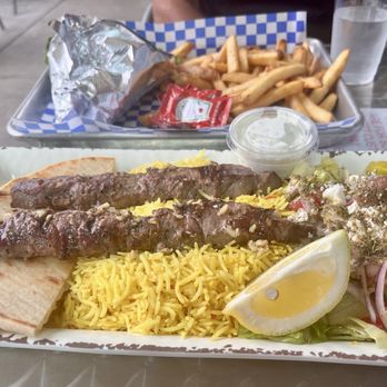Souvlaki Street - Beef (Strip Loin) Souvlaki Platter - Mediterranean Near Me - Sunrise, Florida