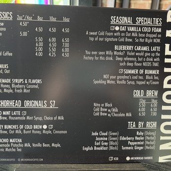 Anchorhead Coffee - Capitol Hill - Menu - Coffee & Tea Near Me - Seattle, Washington