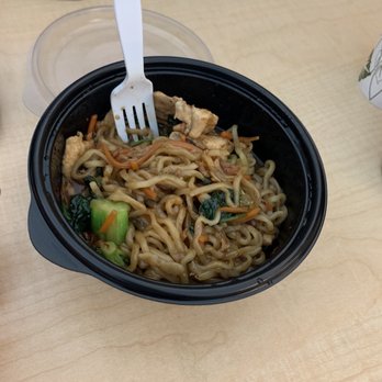 Wok the Line - Half bowl, noodles, chicken, broccoli, carrots, spinach - Chinese Near Me - Pleasant Grove, Utah Wok the Line - Half bowl, noodles, chicken, broccoli, carrots, spinach - Chinese Near Me - Pleasant Grove, Utah