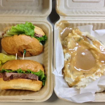 Jack's Urban Eats - Jack's Classic tri-tip sandwich with a side of mashed potatoes and gravy - Sandwiches Near Me - Sacramento, California