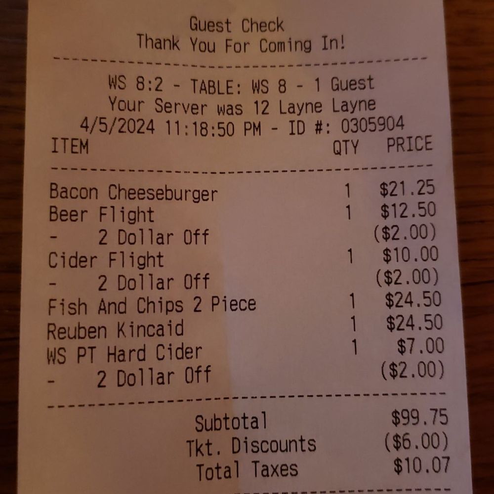 McMenamins Woodshop - Not a mistake. Uproariously tiny portion of fish and chips was $24.50. Oh and happy hour pricing is going away starting mid April 2024. - New American Near Me - Bothell, Washington McMenamins Woodshop - Not a mistake. Uproariously tiny portion of fish and chips was $24.50. Oh and happy hour pricing is going away starting mid April 2024. - New American Near Me - Bothell, Washington